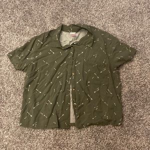 Womens button down crop